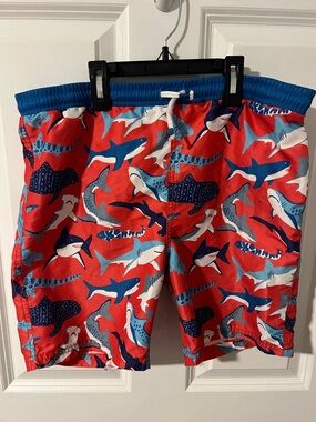Mini Boden Swim Trunks Shorts with White Mesh Lining Sharks size 11-12 152cm
